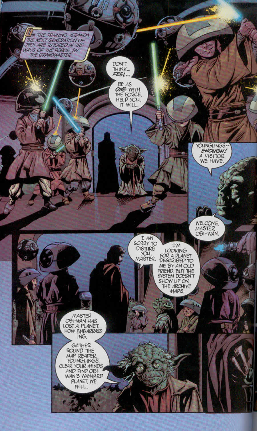 Yoda and the Younglings scan from Attack of the Clones comic book