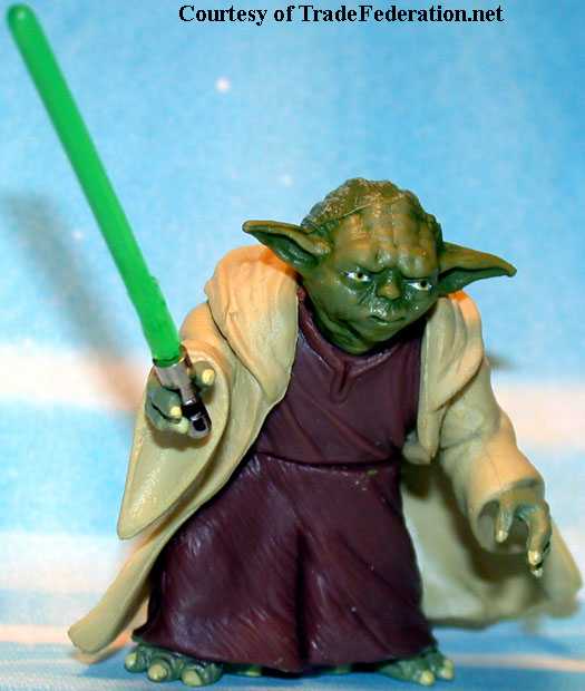 Front of Attack of the Clones Yoda figure (from tradefederation.net)