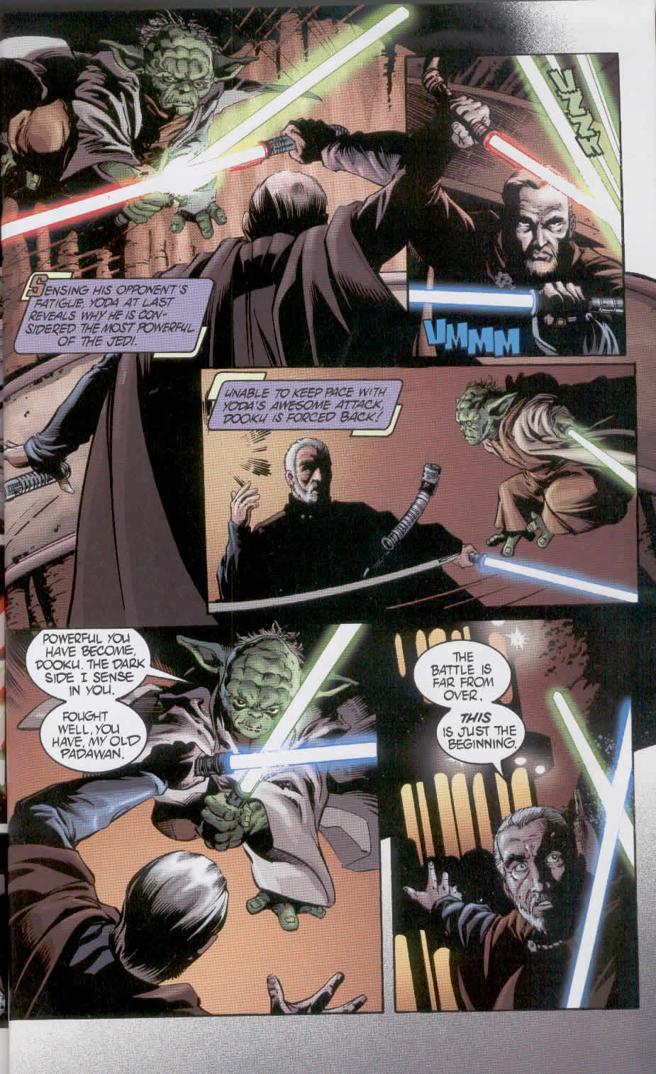 Yoda vs Dooku from the Attack of the Clones comic