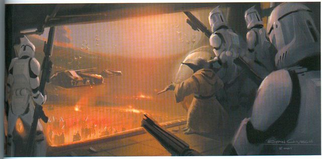 Attack of the Clones - Yoda directing Clones painting