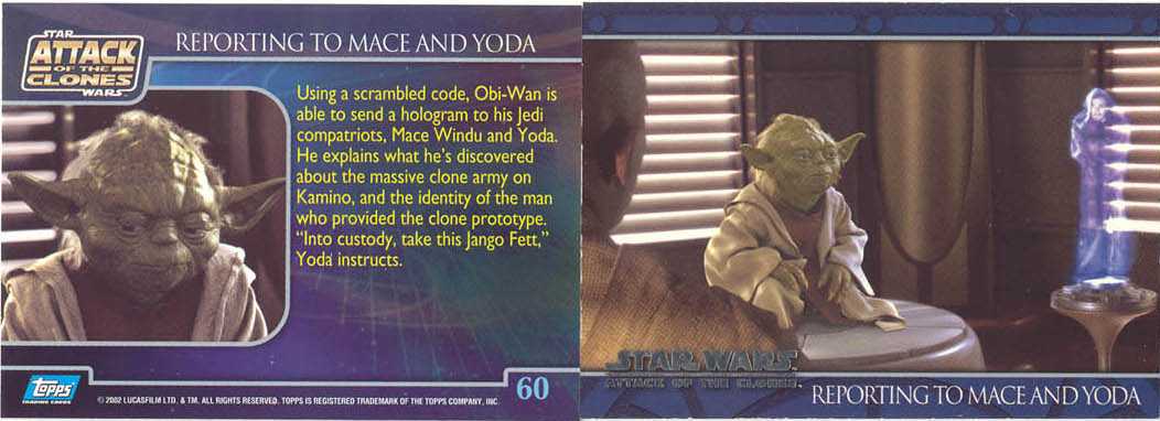 Attack of the Clones - 'Reporting to Mace and Yoda' card