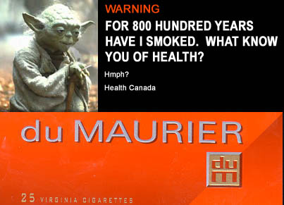 Yoda smoking advertisement