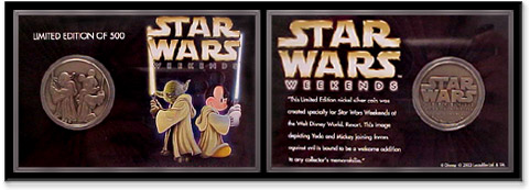 Disney Star Wars Weekends Yoda and Mickey Mouse coin