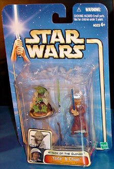 Attack of the Clones Yoda with Chian figurine