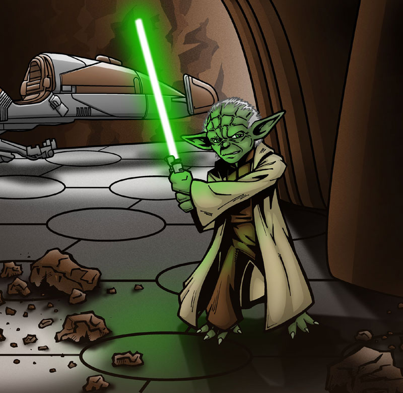 Yoda in the hangar - Attack of the Clones fan art