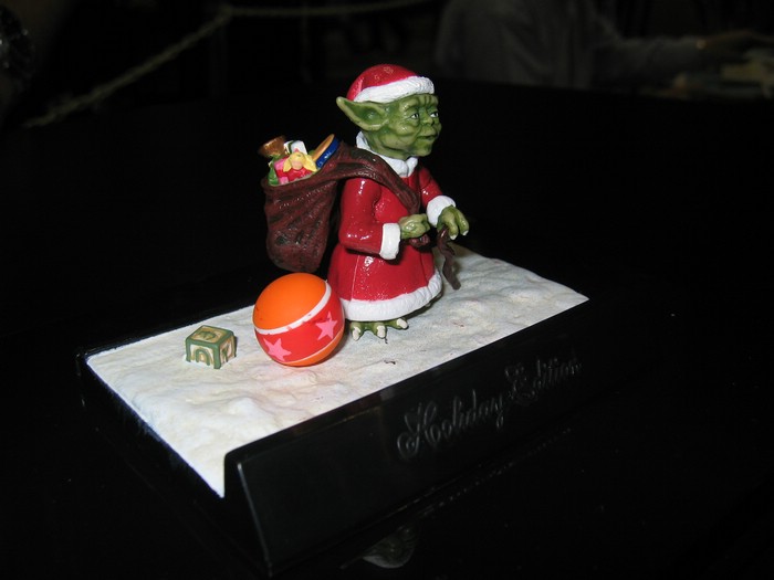 Holiday Edition Yoda figure - front right profile view