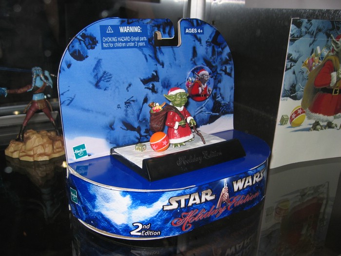 Holiday Edition Yoda figure - front right packaging view