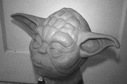 Side of the custom Yoda sculpture