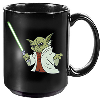 Clone Wars cartoon Yoda mug - front