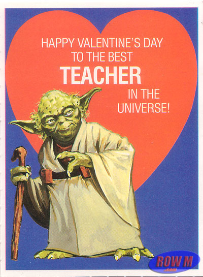 Vintage teacher Yoda Valentine