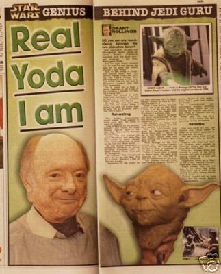 Magazine article with Stuart Freeborn and Yoda