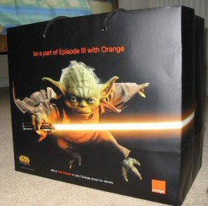 European bag for Orange cell phone company with Revenge of the Sith Yoda