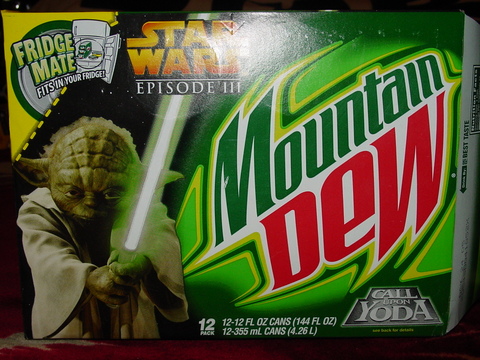 Revenge of the Sith Yoda Mountain Dew box (12 pack - 4x3 design)