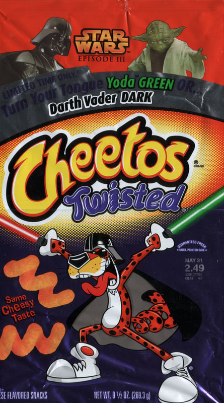 Yoda and Vader Cheetos Twisted packaging - 9 1/2 oz packaging