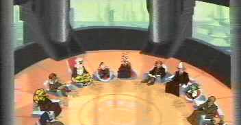 Jedi Council sitting in Clone Wars cartoon - Season 3
