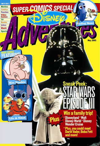 Yoda on the cover of Disney's Adventures magazine