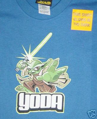 Licensed cartoon art Yoda shirt