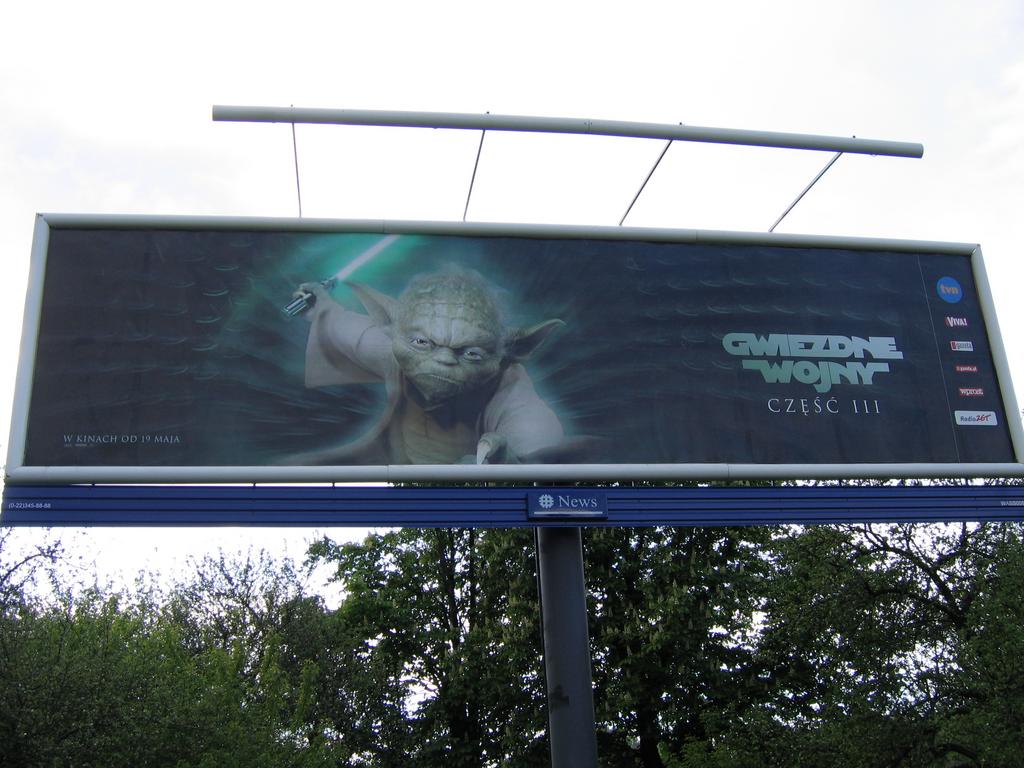 Polish Revenge of the Sith billboard with Yoda