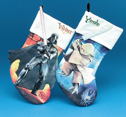 Yoda printed applique stocking