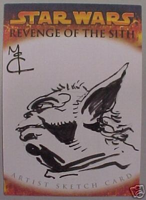 John McCrea Yoda sketch card