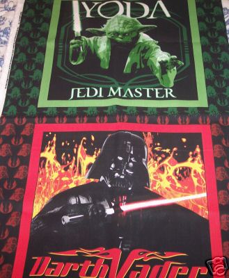 Yoda and Vader pillow panels