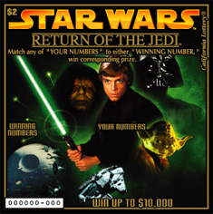 California Lottery ticket - Return of the Jedi poster