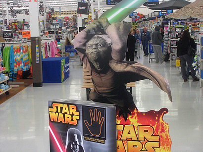 Yoda displays from Wal-Mart