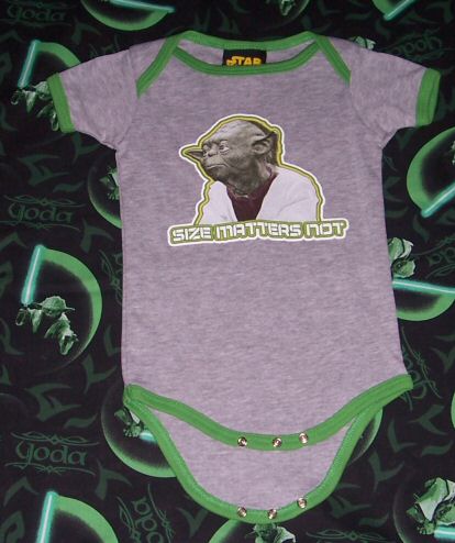 Hot Topic 'Size Matters Not' onesie - front