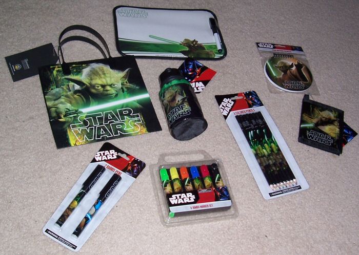 Eight different Animations Brands Yoda items from Target