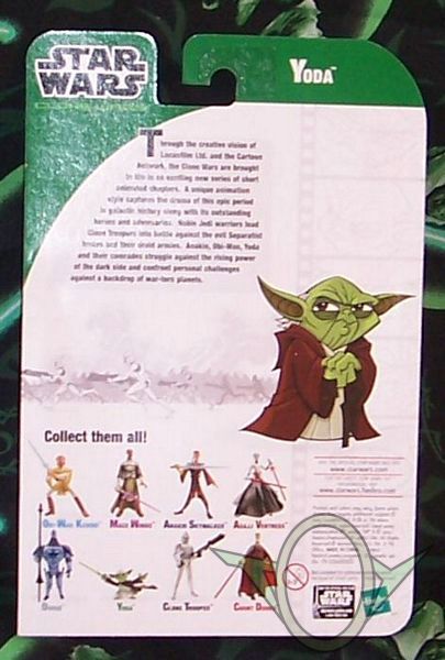 Hasbro - Clone Wars cartoon - Yoda figure - back