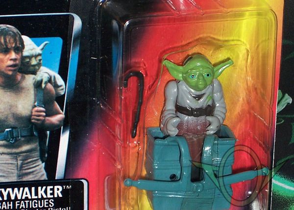 Bootleg Yoda figure on Dagobah Luke card - zoom of figure