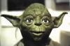 A close-up of the face of the Yoda puppet used in the movies - 580x385