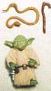 The old Yoda toy out of the package with accessories - 118x208