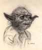 Yoda Chalk Drawing by Richard Ennis - 412x487