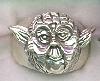 Sterling silver Yoda ring - 111x91