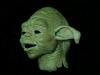 Front right view of the head of the Yoda puppet - 400x300
