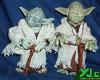 Another frontal comparison shot of the two 12' scale Yoda figures - 397x320