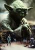 Large Yoda superimposed behind Luke and R2 on Dagobah - 300x418