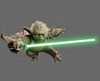 Yoda flying through the air with his lightsaber - 120x97