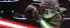 Yoda blocking Sidious's lightsaber - 893x354